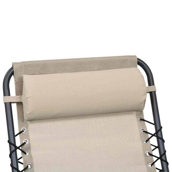 Appui-tête Ergonomique Textilène pour Chaise Inclinable de Jardin Terrasse Crème 40x15cm – ComfortXL Outdoor Living - Image 7