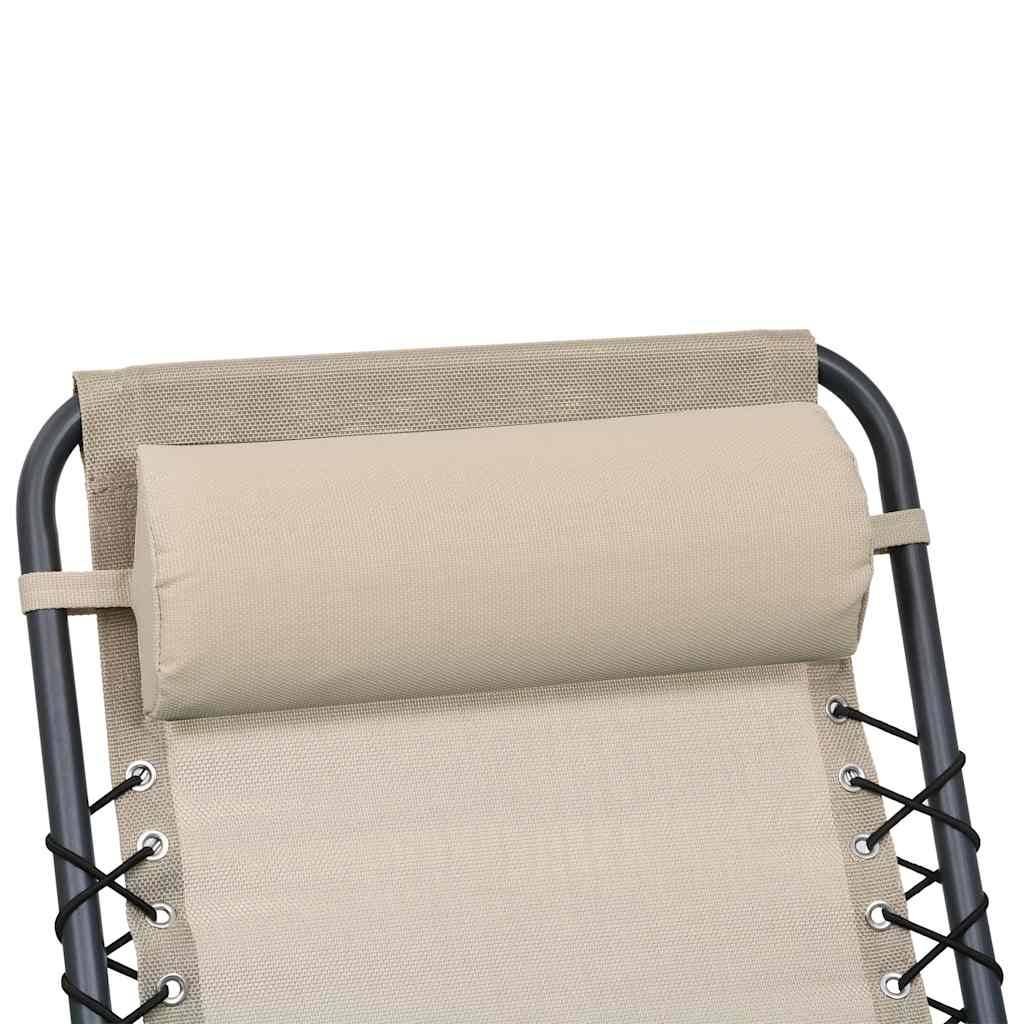 Appui-tête Ergonomique Textilène pour Chaise Inclinable de Jardin Terrasse Crème 40x15cm – ComfortXL Outdoor Living - Image 7