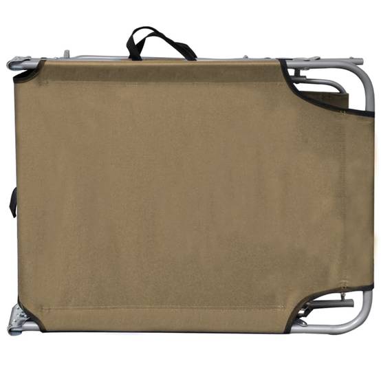Helloshop26 - Transat chaise longue bain de soleil lit de jardin terrasse meuble d'extérieur pliable avec auvent taupe aluminium - Image 3