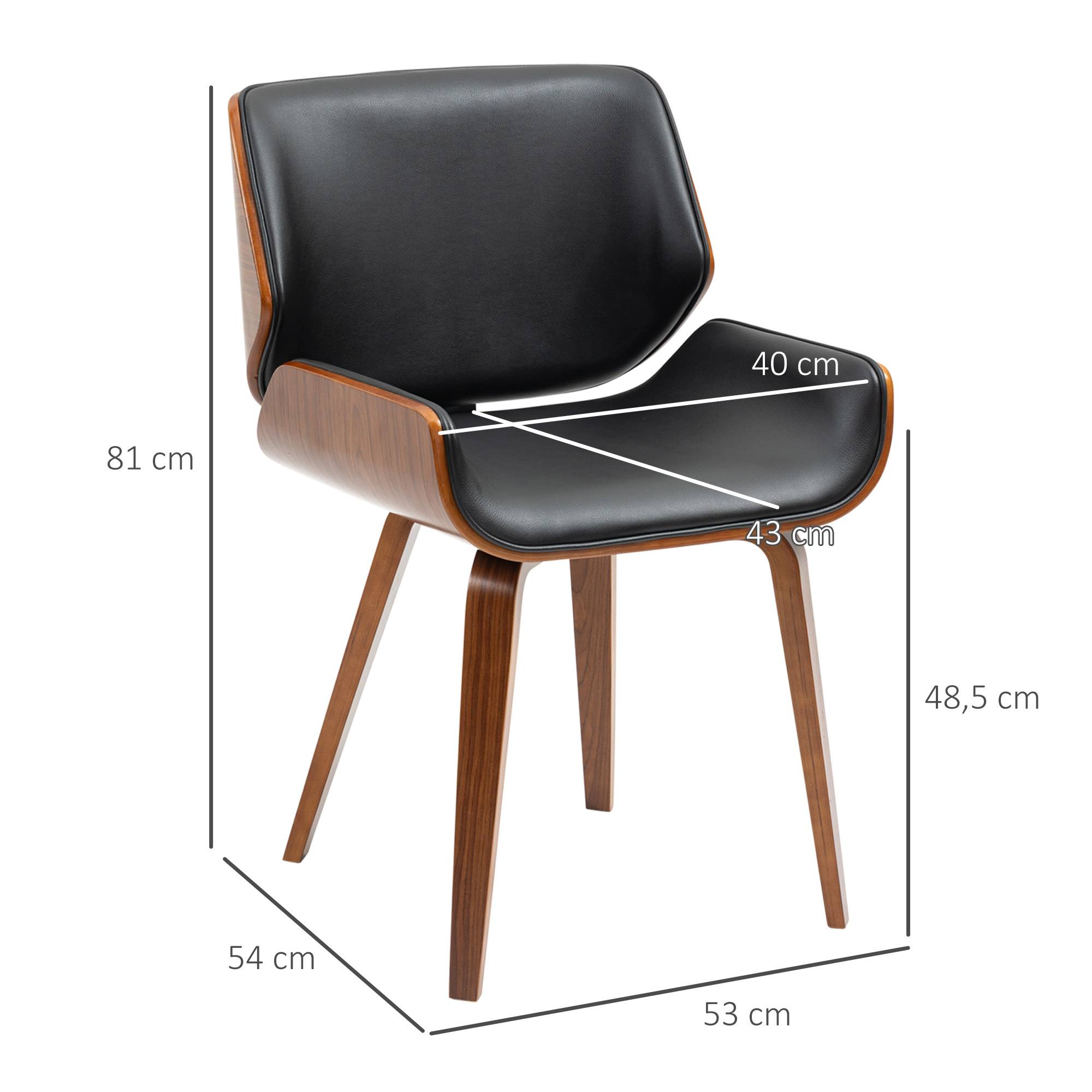 Lot de 2 chaises de salle à manger style vintage assise revêtement synthétique 53l x 54P x 81H cm noir marron - Image 5