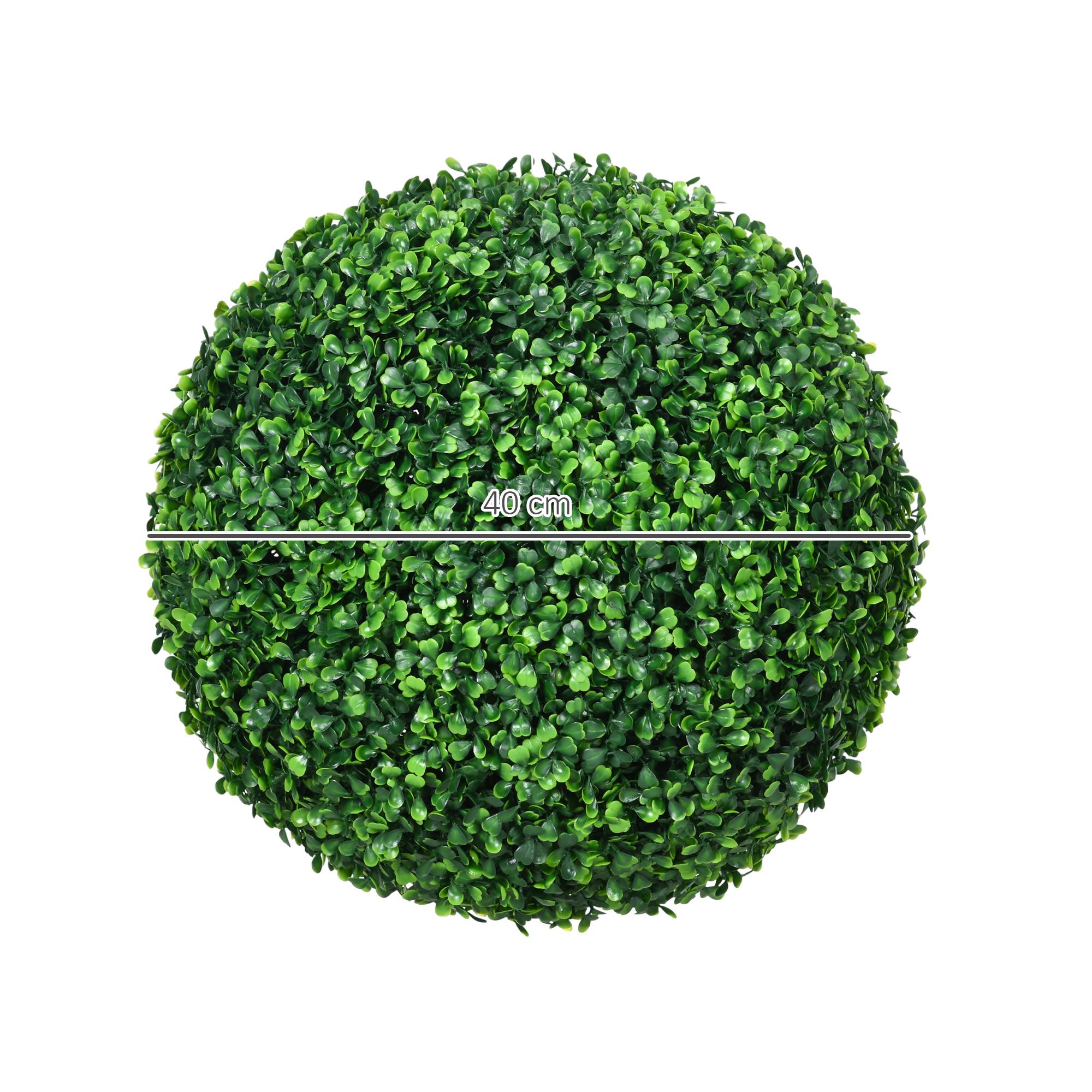Lot de 2 boules de buis artificielles de 40 cm décoration pour intérieur ou extérieur vert - Image 5