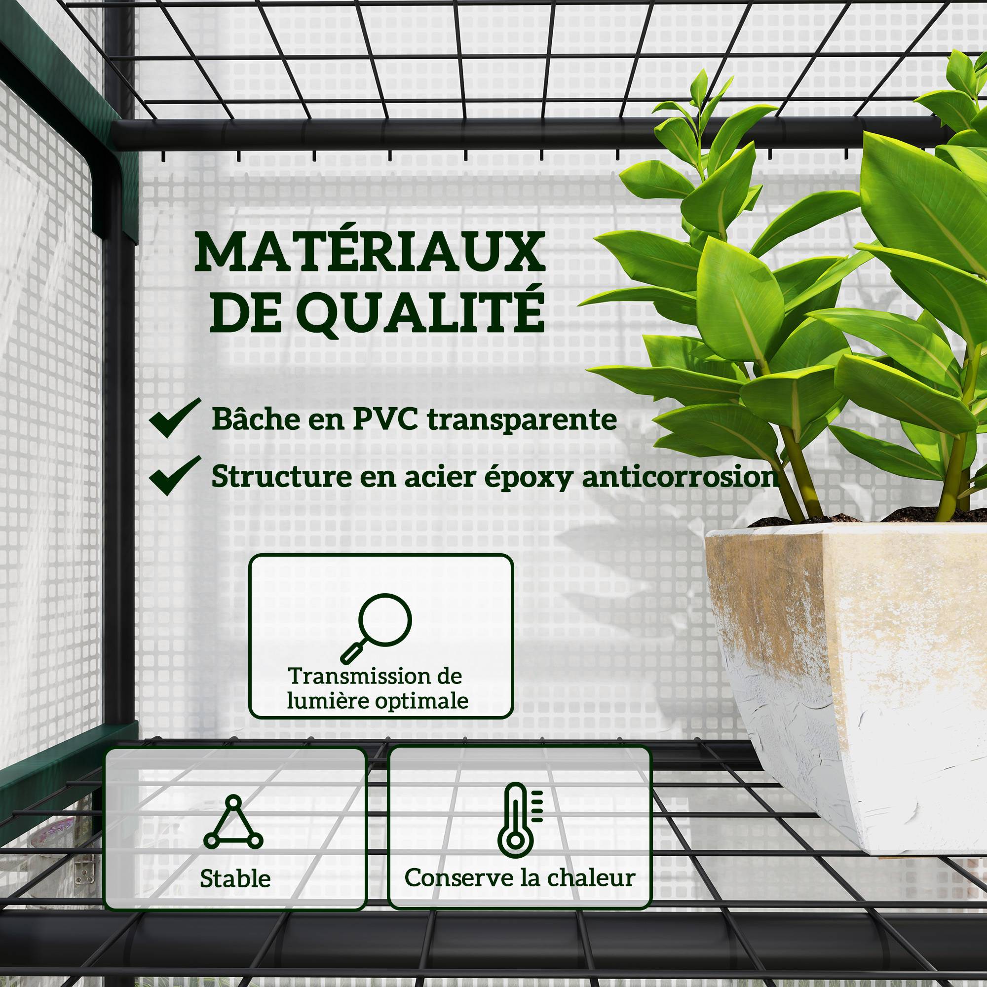 Serre de balcon PE 5 niveaux terrasses protection intempéries 69x49x193cm Blanc - ComfortXL Outdoor Living - Image 6
