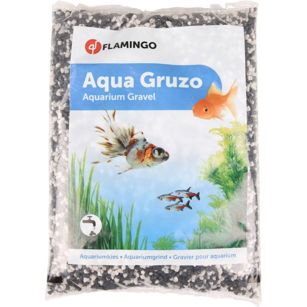 Flamingo - Gravier Gruzo Fin Noir Blanc 1kg pour aquarium - Image 1