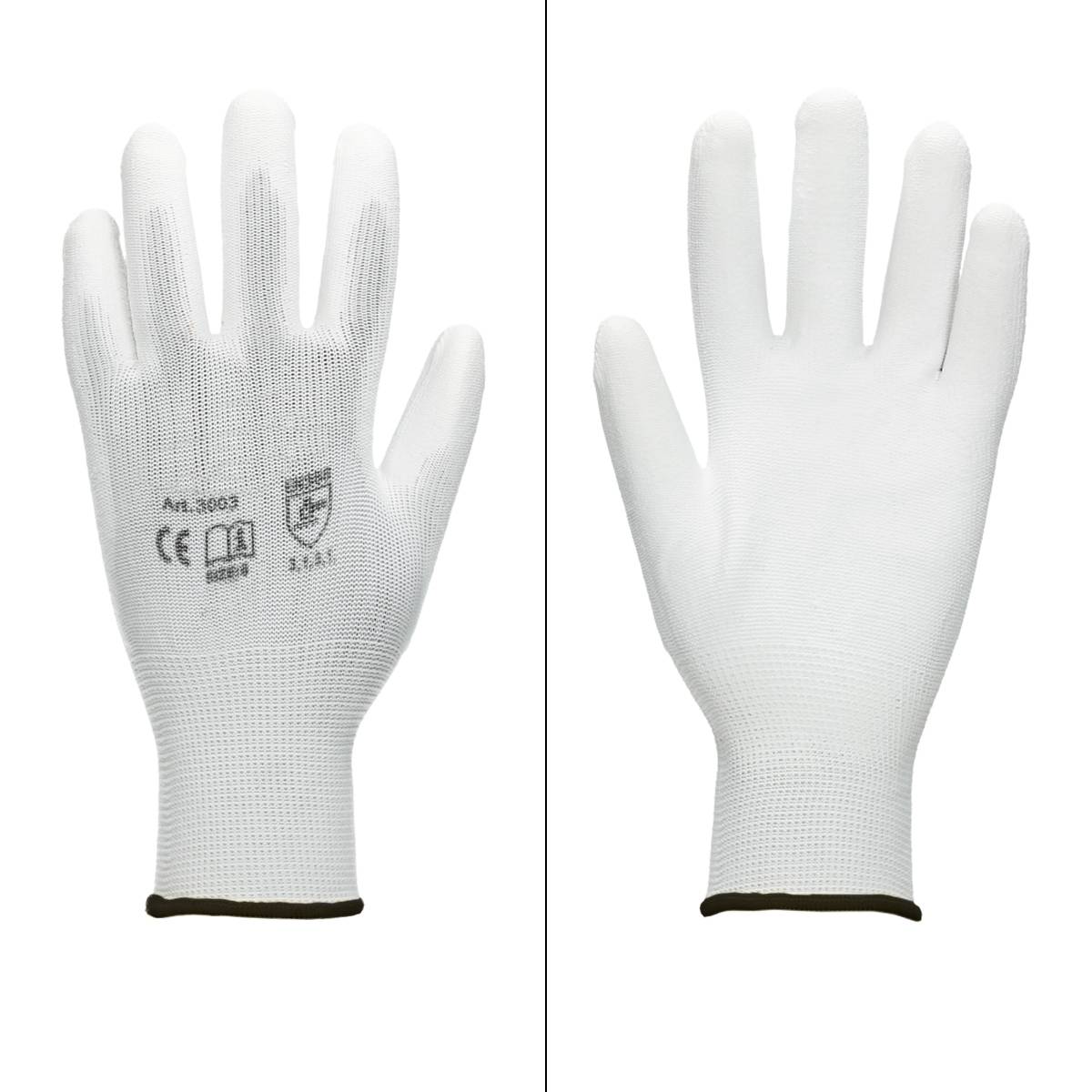 Ecd-Germany - ECD Germany 60 paires de gants de travail avec revêtement PU, taille 10-XL, blanc, respirant, antidérapant - Image 2