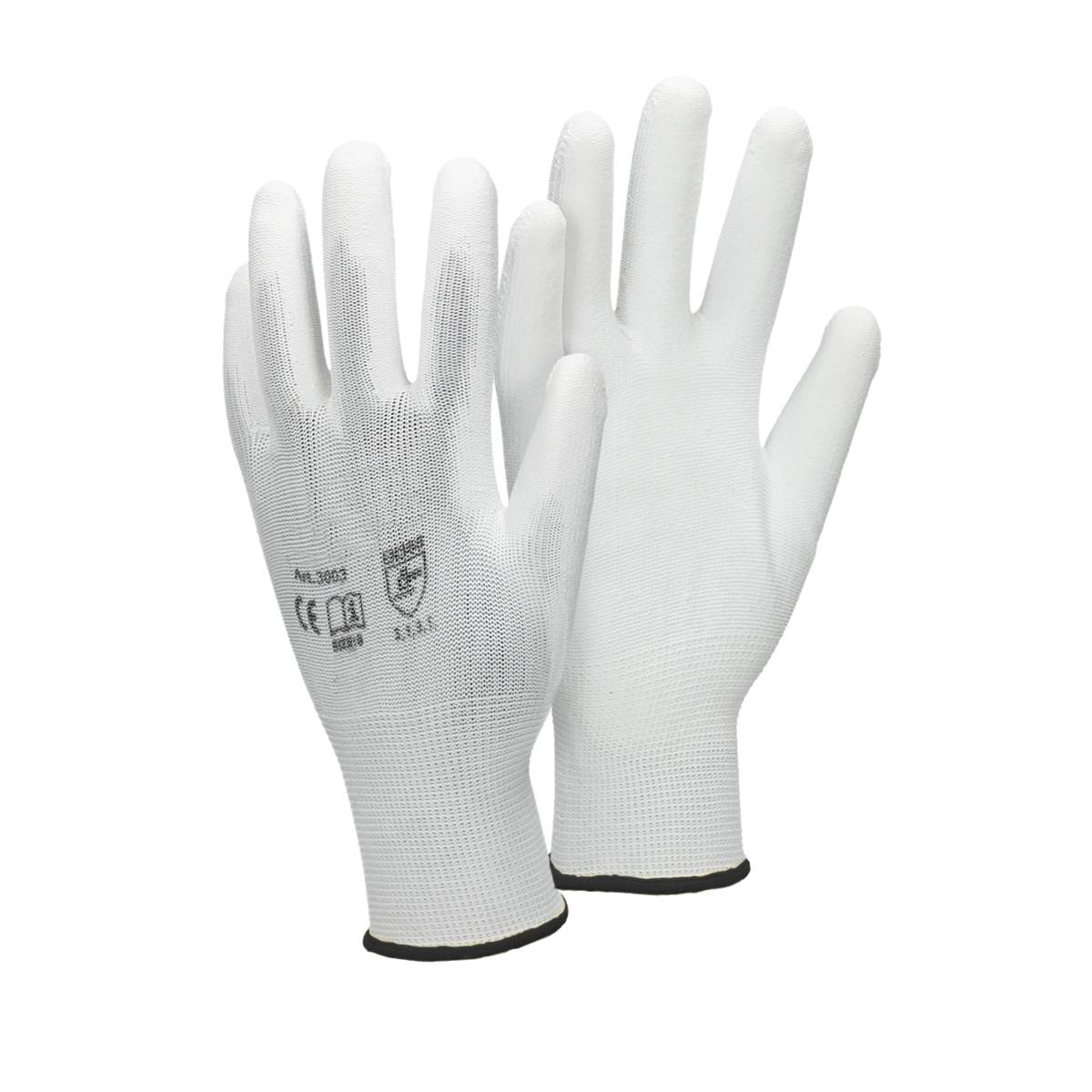 Ecd-Germany - ECD Germany 60 paires de gants de travail avec revêtement PU, taille 10-XL, blanc, respirant, antidérapant - Image 1