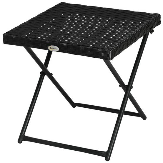 ComfortXL - Table basse pliable Résine tressée Balcon & terrasse Gain de place 40x40x40cm Noir - ComfortXL Outdoor Living - Image 2