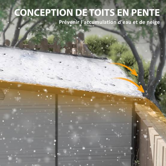 Outsunny - Abri de jardin avec fenêtres, 2 évents et double porte verrouillable - polypropylène - 190 x 191 x 215 cm - gris - Outsunny - Image 6