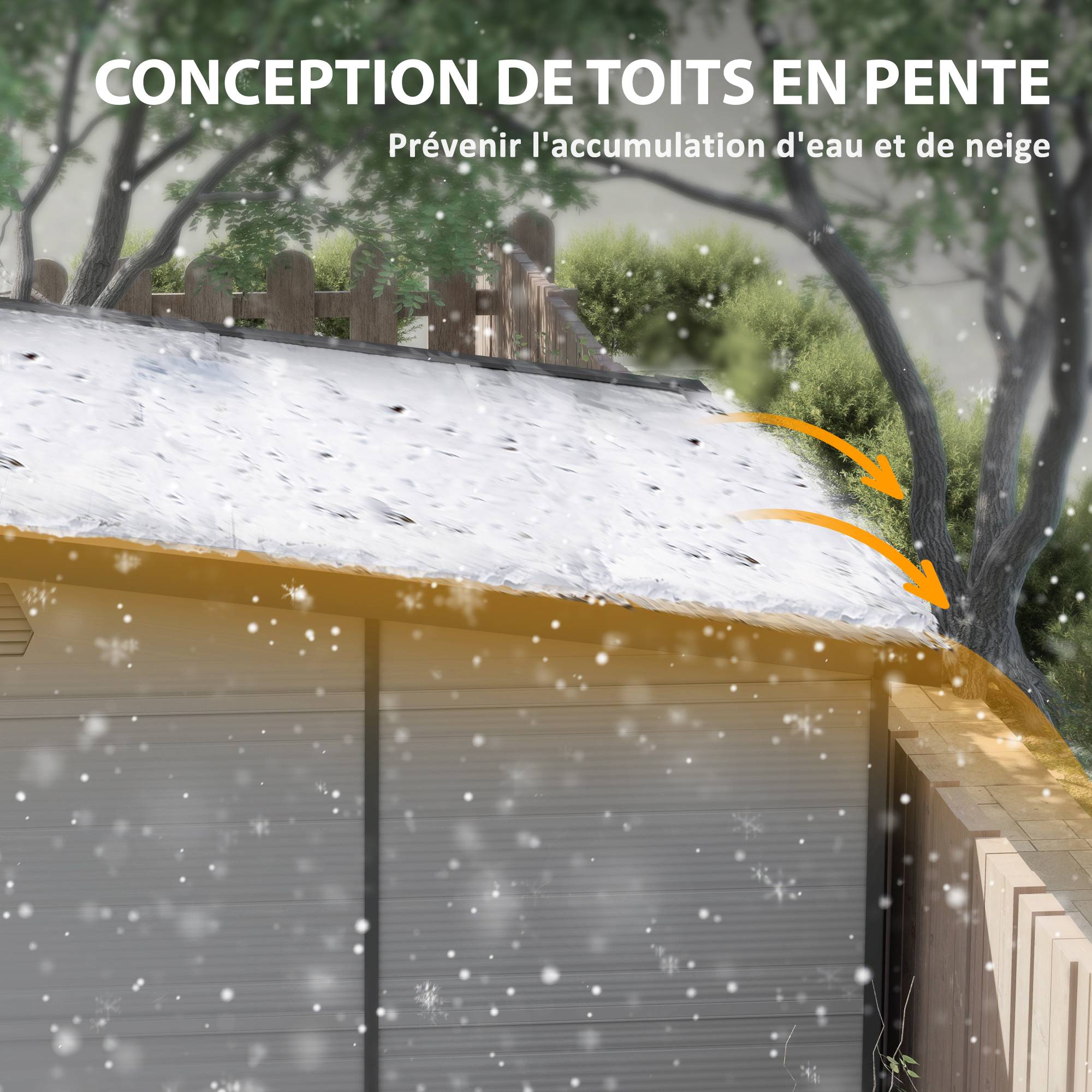 Outsunny - Abri de jardin avec fenêtres, 2 évents et double porte verrouillable - polypropylène - 190 x 191 x 215 cm - gris - Outsunny - Image 6