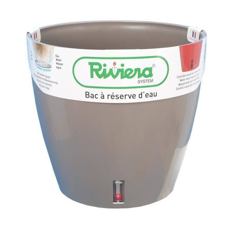 Riviera - Riviera Pot Rond Eva New En Plastique - O 46 Cm - 49 L - Taupe - Image 1