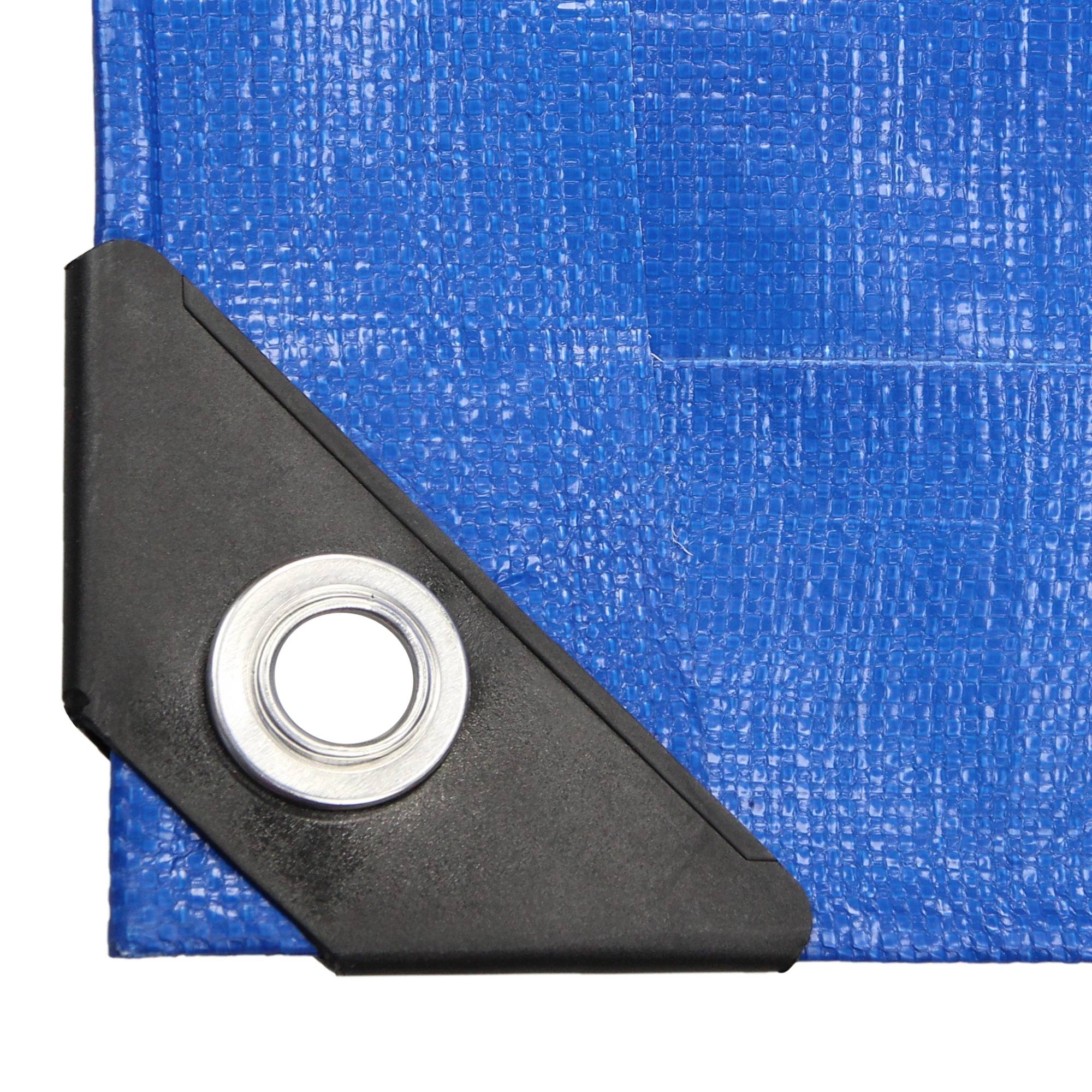 Ecd-Germany - Bâche de Protection Imperméable à l'Eau avec Oeillets - 2x3m 6m² 180g/m²- Polyéthylène PE Bleu - Résistant à la Moisissure - Image 3