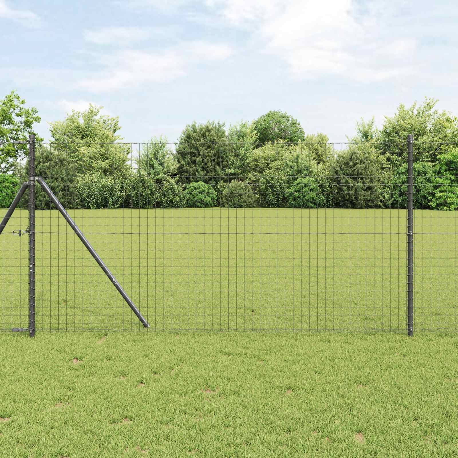 Poteau de clôture acier peint par poudre gris 3,2 x 3,2 x 160 cm, Poids :2.6kg - PANGIVO