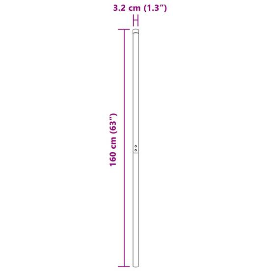 Poteau de clôture acier peint par poudre gris 3,2 x 3,2 x 160 cm, Poids :2.6kg - PANGIVO - Image 6