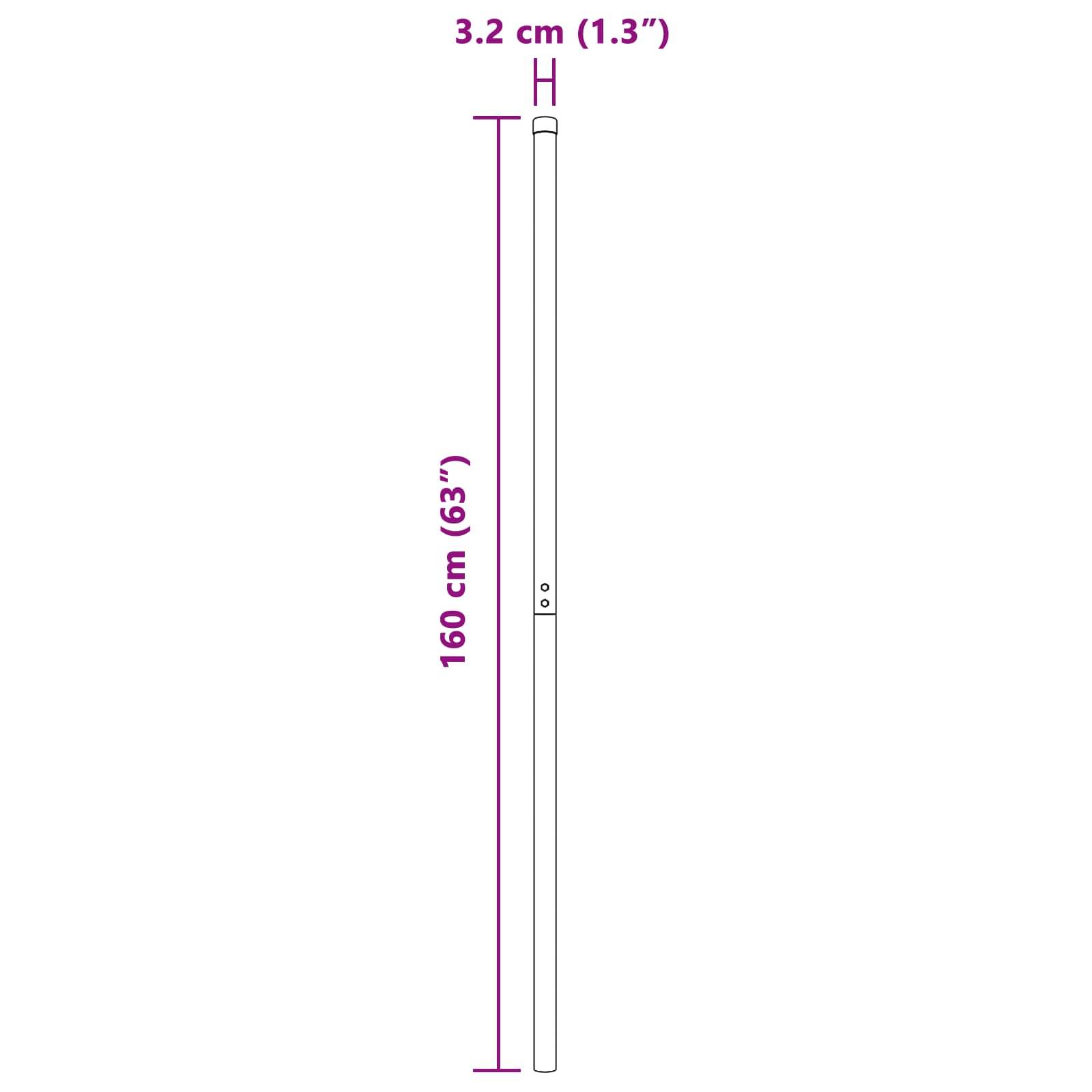 Poteau de clôture acier peint par poudre gris 3,2 x 3,2 x 160 cm, Poids :2.6kg - PANGIVO - Image 6