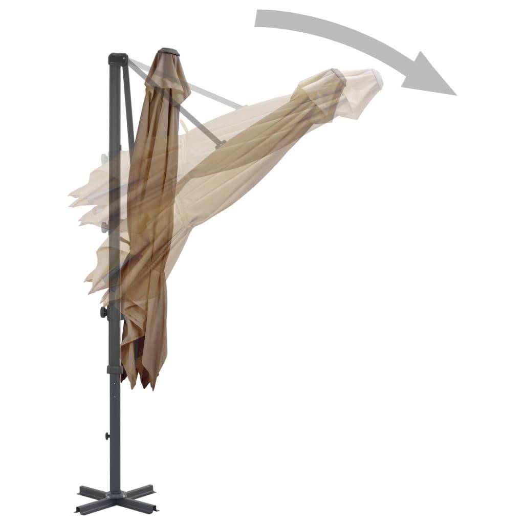 Helloshop26 - Parasol d'extérieur avec base portable 2,5 x 2,5 cm taupe - Image 4