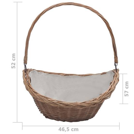 Panier de marché en osier avec anse pour bois ou courses 57 cm – ComfortXL Outdoor Living - Image 8