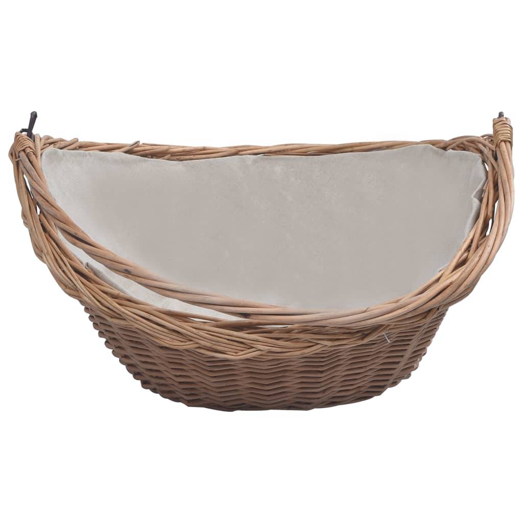 Panier de marché en osier avec anse pour bois ou courses 57 cm – ComfortXL Outdoor Living - Image 3