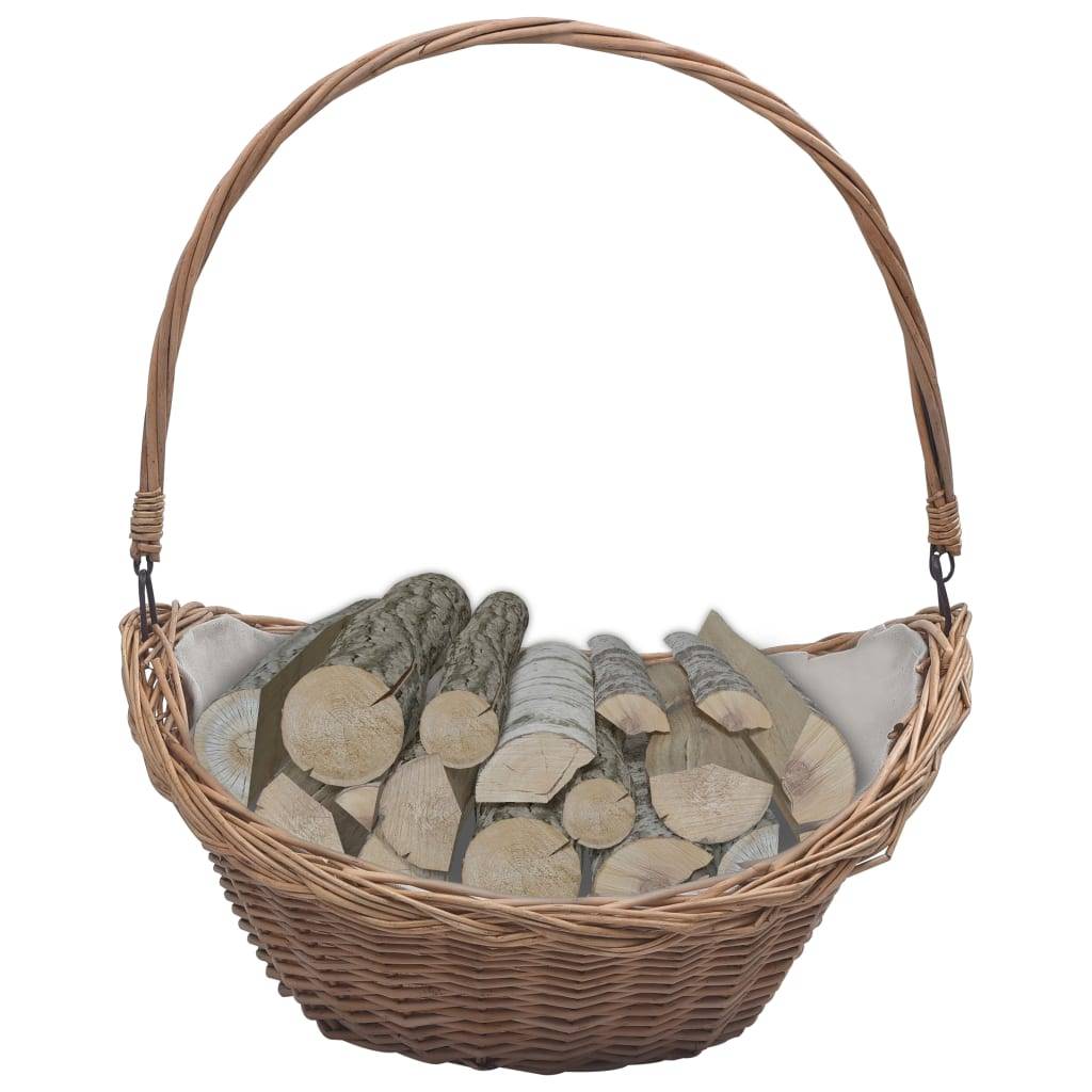 Panier de marché en osier avec anse pour bois ou courses 57 cm – ComfortXL Outdoor Living - Image 1