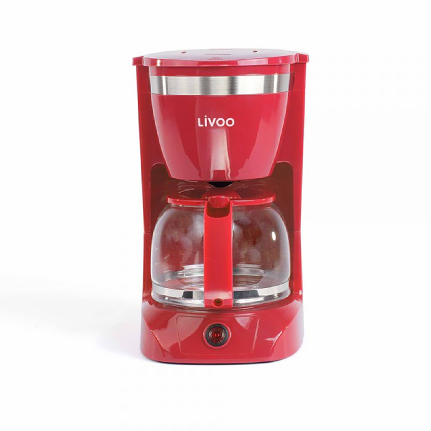 Livoo - Cafetière électrique LIVOO DOD163R - finition Rouge, capacité de 1.25L / 12 tasses, Verseuse en verre avec système anti-gouttes - Image 1