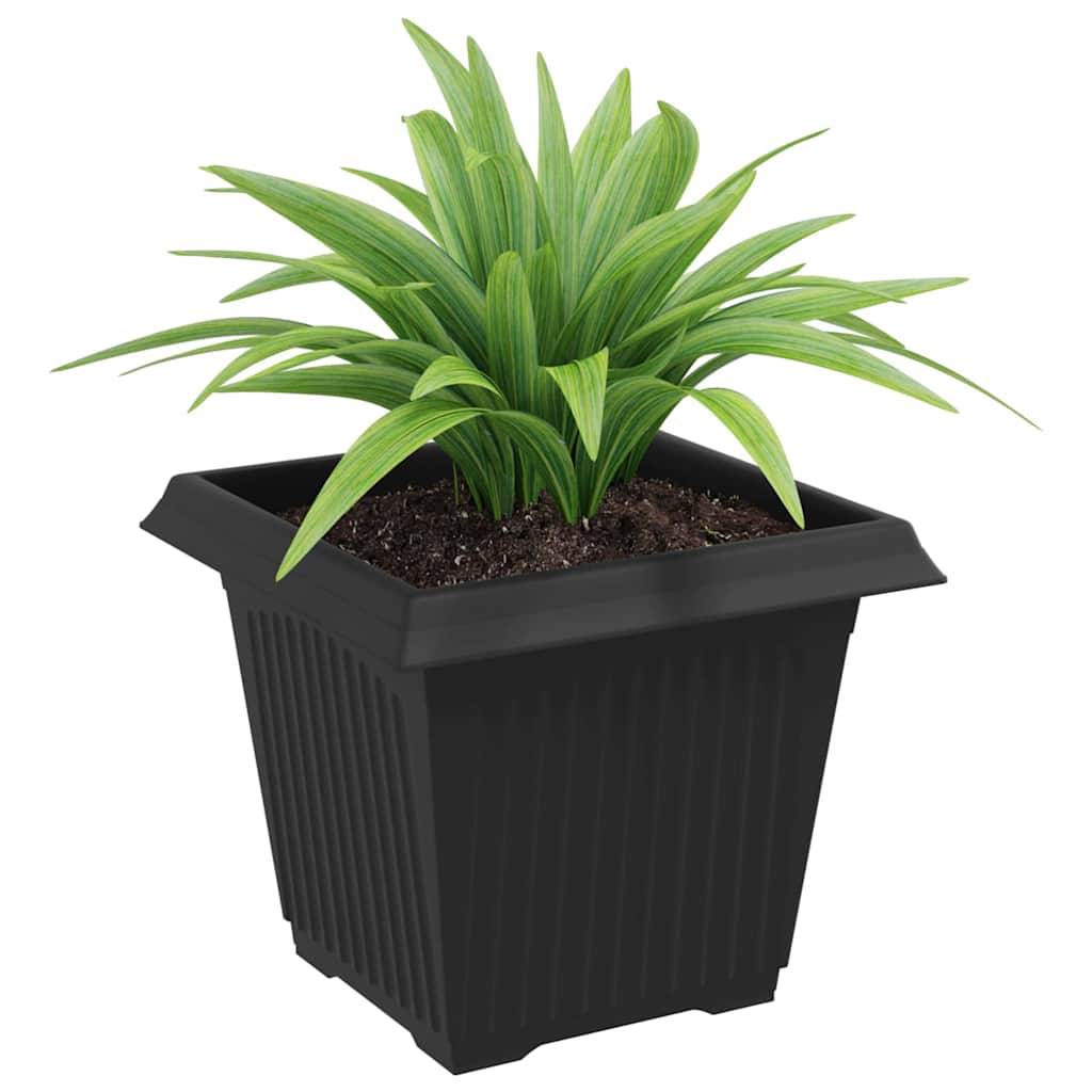 Lot de 24 Pots de Fleurs Carrés Plastique pour Terrasse Balcon 20x20x16 cm Noir - ComfortXL Outdoor Living - Image 3