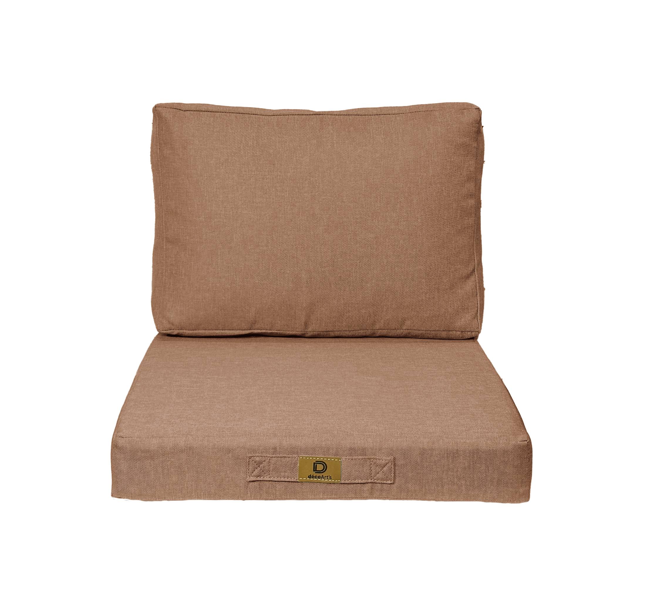 Coussins pour fauteuil effet lin déhoussable 50x50cm Terracotta - Déco arts - Image 3