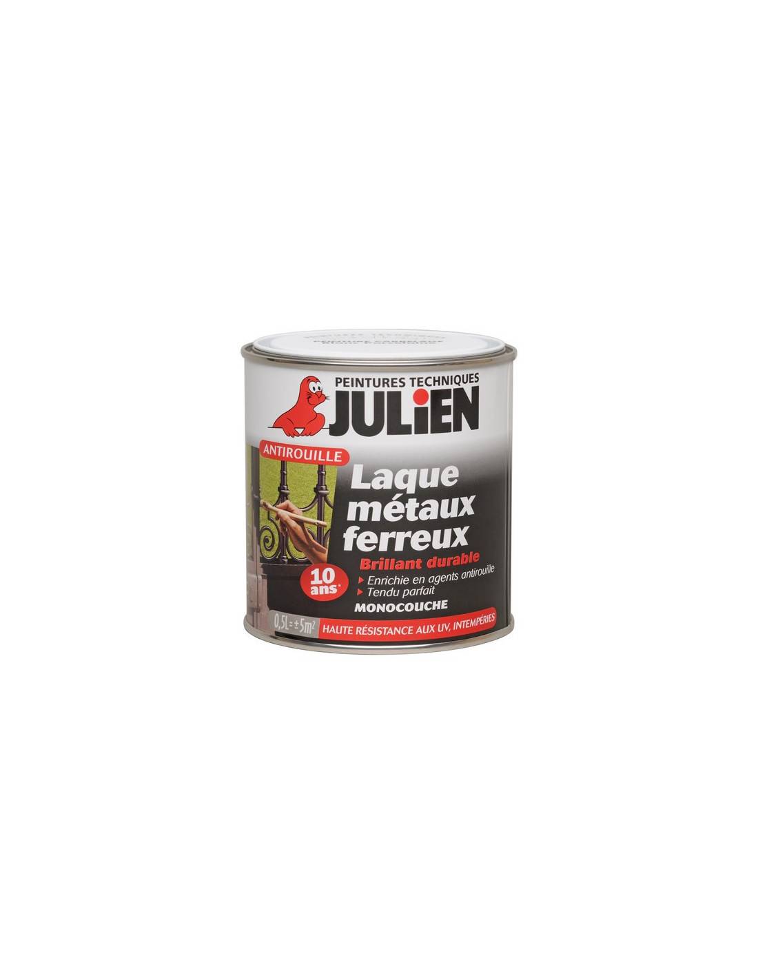 Julien - Ferricolor Noir Brillant Peinture Antirouille Brillante Pour Métaux - Julien