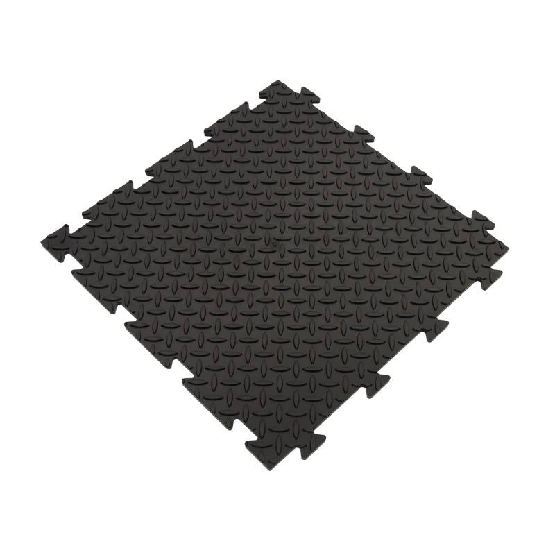 Dalle clipsable en PVC Motif "grain de riz" - Noir 50 x 50 cm - ArtPlast - Image 1
