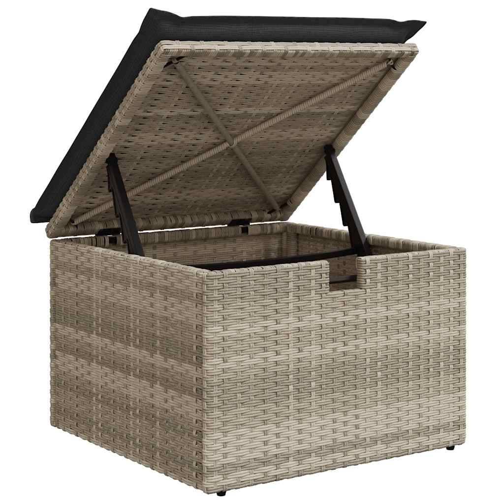 ComfortXL - Petit salon de jardin 5 places en poly rotin avec coffres de rangement pour balcon Gris Clair – ComfortXL Outdoor Living - Image 3