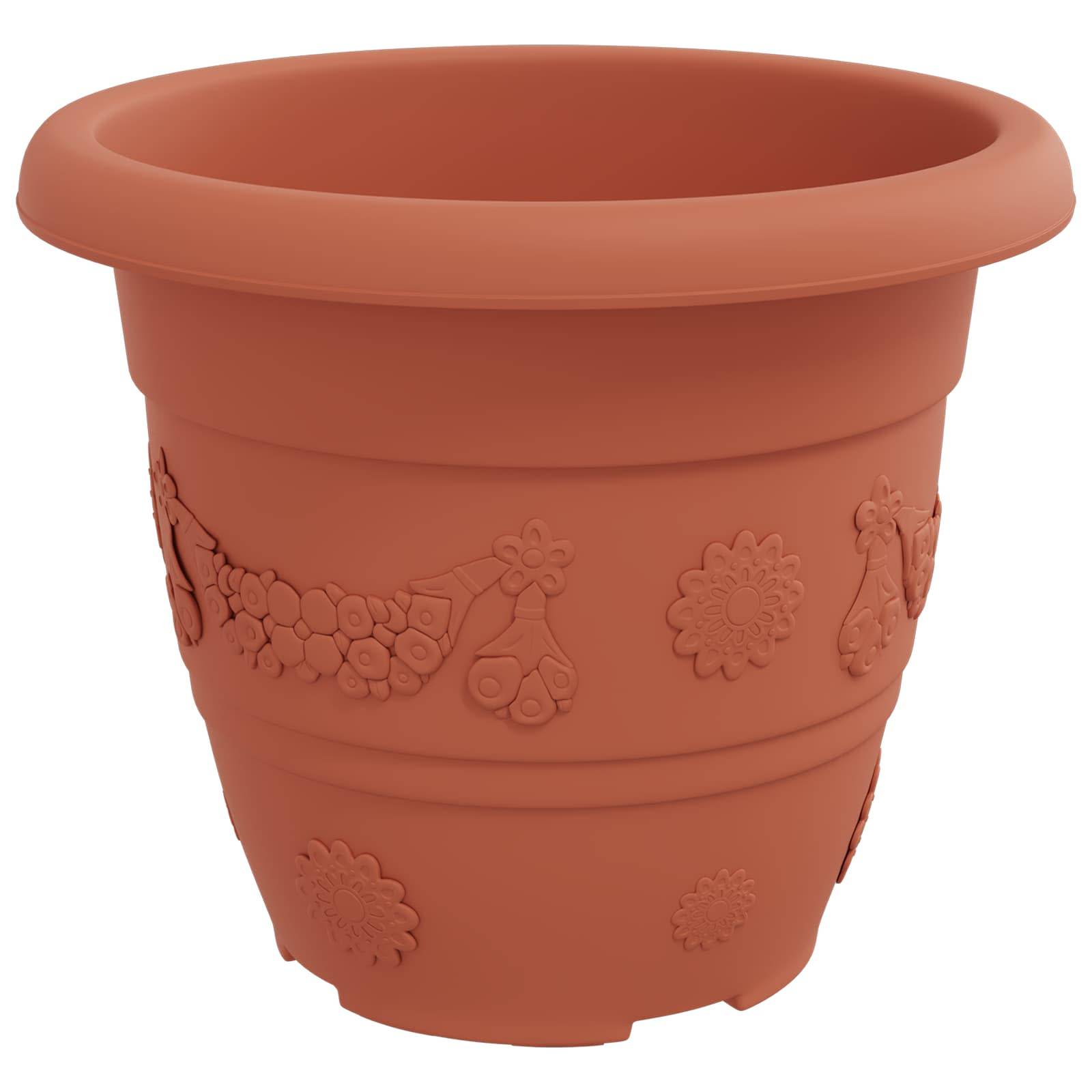 Pots de plantes 6 pcs | Bac à fleurs Rouge brique Ø 26 x 21.5 cm Plastique - Image 6