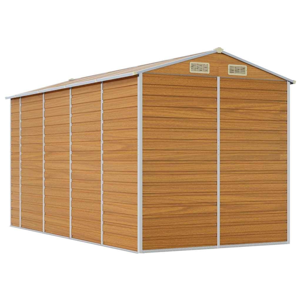 Vidaxl - Abri de jardin marron clair 191x385x198 cm acier galvanisé vidaXL 3188278 - Image 8
