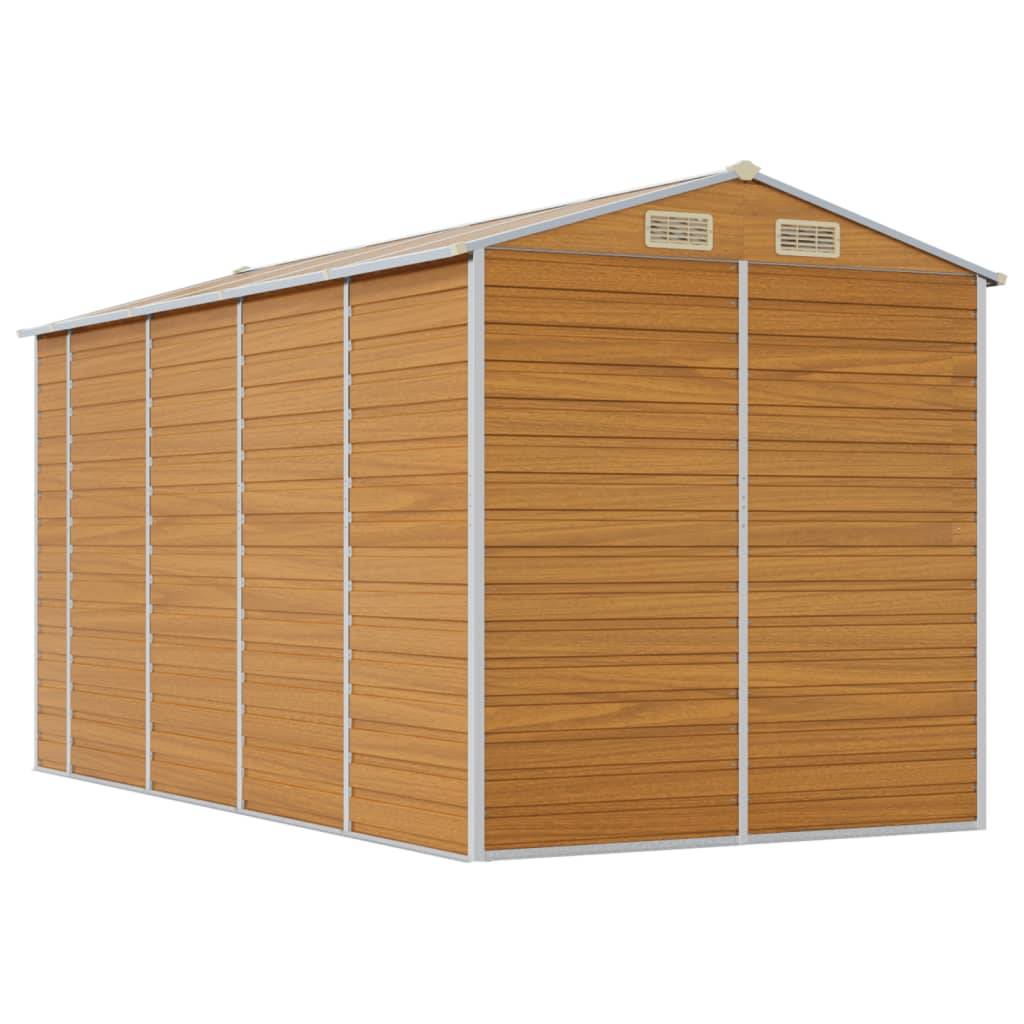 Vidaxl - Abri de jardin marron clair 191x385x198 cm acier galvanisé vidaXL 3188278 - Image 8