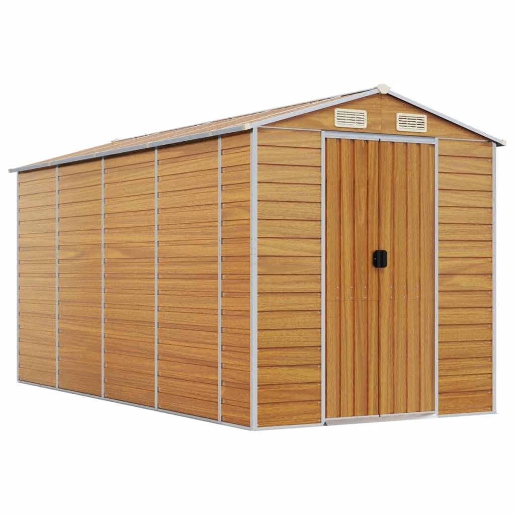 Vidaxl - Abri de jardin marron clair 191x385x198 cm acier galvanisé vidaXL 3188278 - Image 2