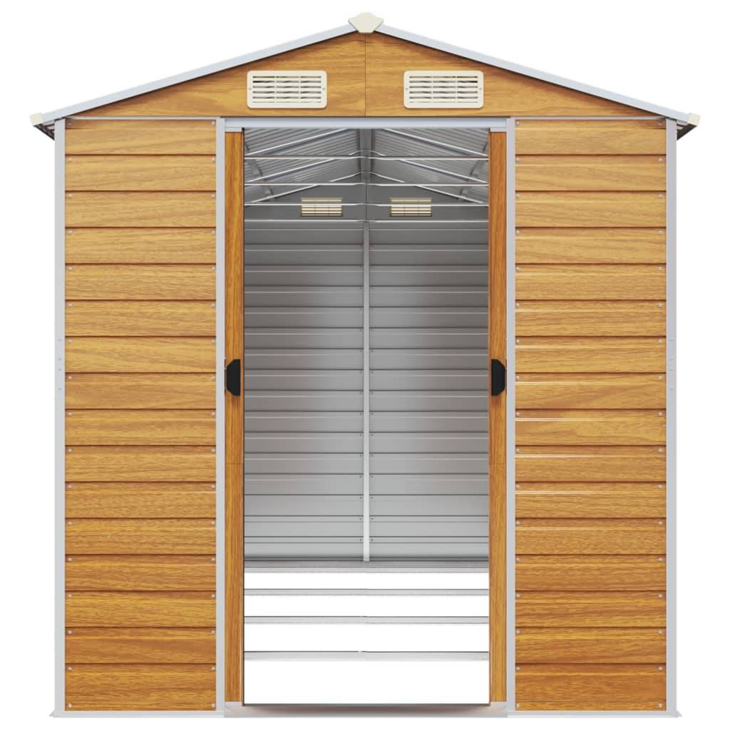 Vidaxl - Abri de jardin marron clair 191x385x198 cm acier galvanisé vidaXL 3188278 - Image 6