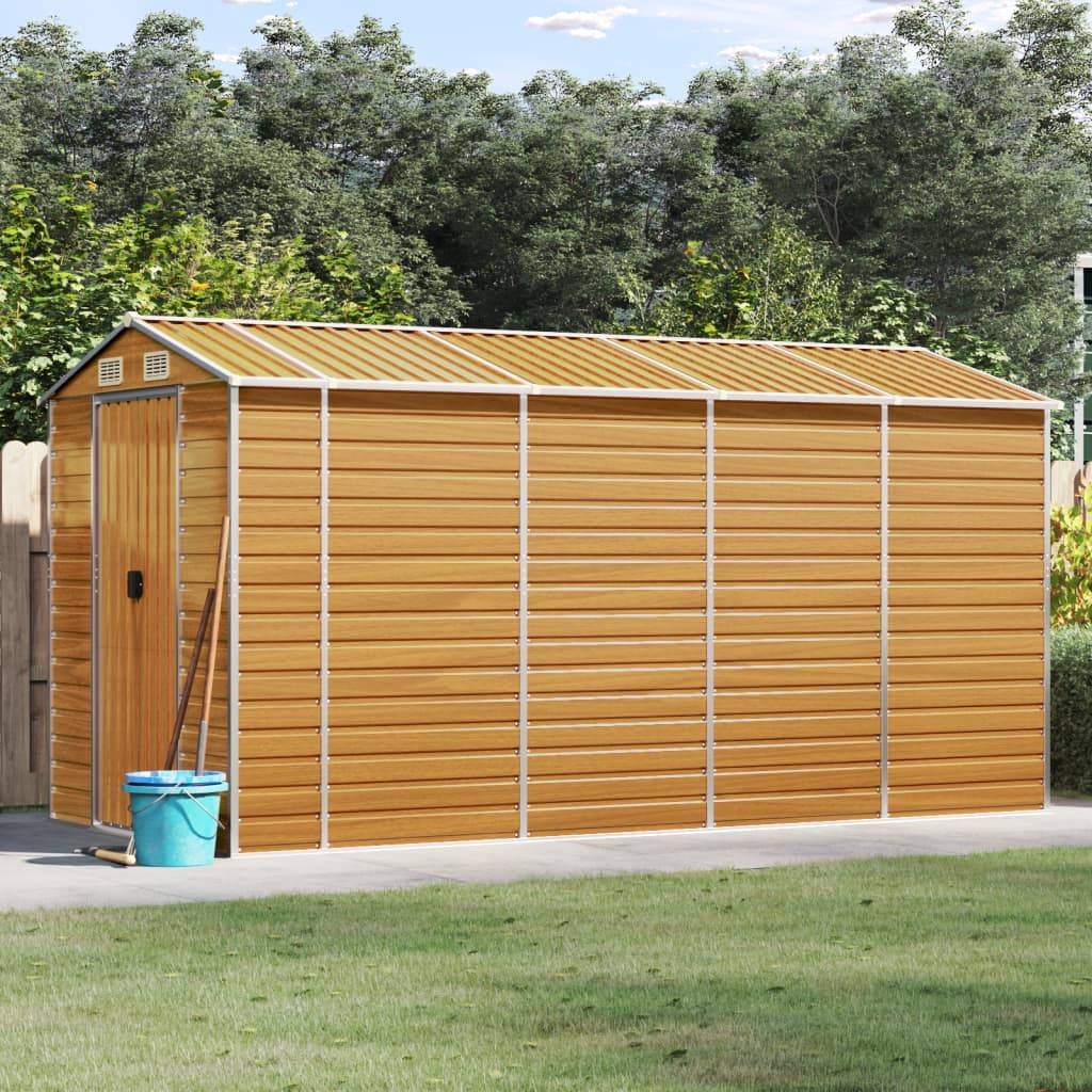 Vidaxl - Abri de jardin marron clair 191x385x198 cm acier galvanisé vidaXL 3188278 - Image 1