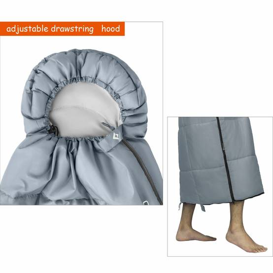 Sac de couchage 2 places - Modèle Oasis - Gris - 235 x 160 cm - Kingcamp - Image 4