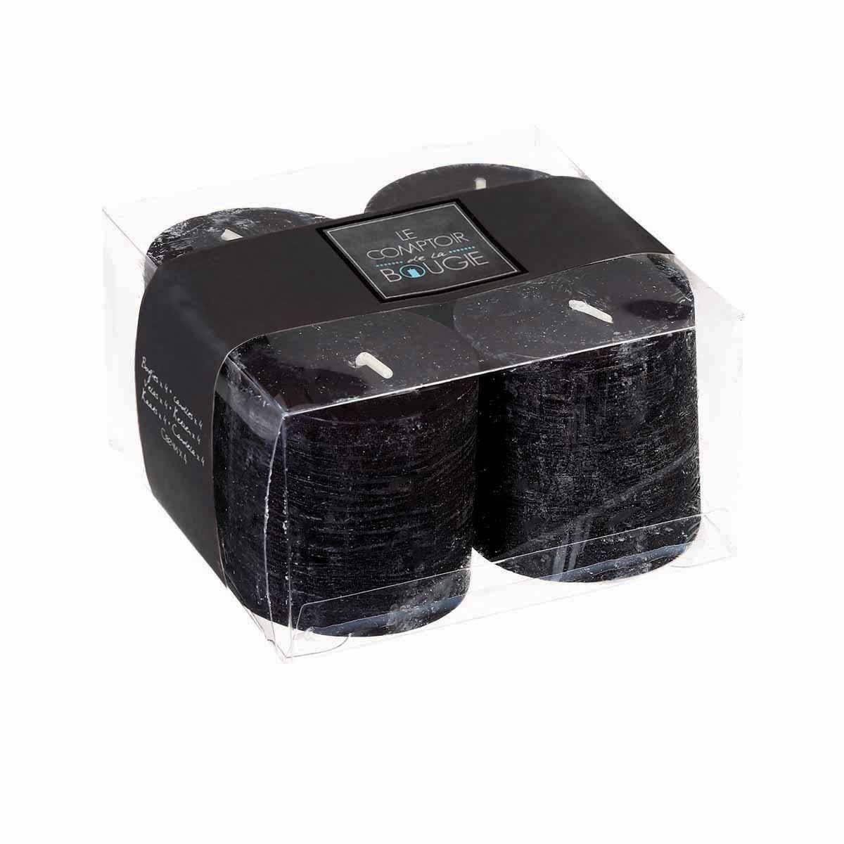 Atmosphera - Lot de 4 Bougies Votive Rustique Noir D 4.5 cm - Image 4
