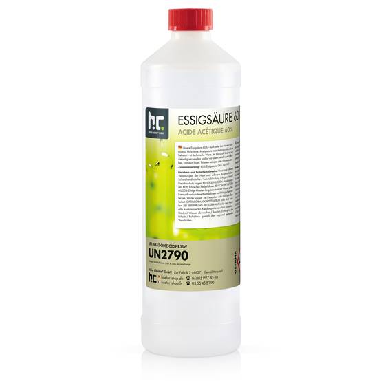 Acide Acétique 60% Höfer Chemie® en bouteille de 1 L x 1 - Image 1