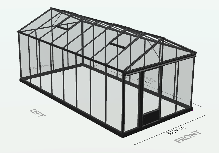 Serre en verre trempé - Euro Maxi - Laquée - 20m² - Noir fonce - L'atelier des serres - Image 7