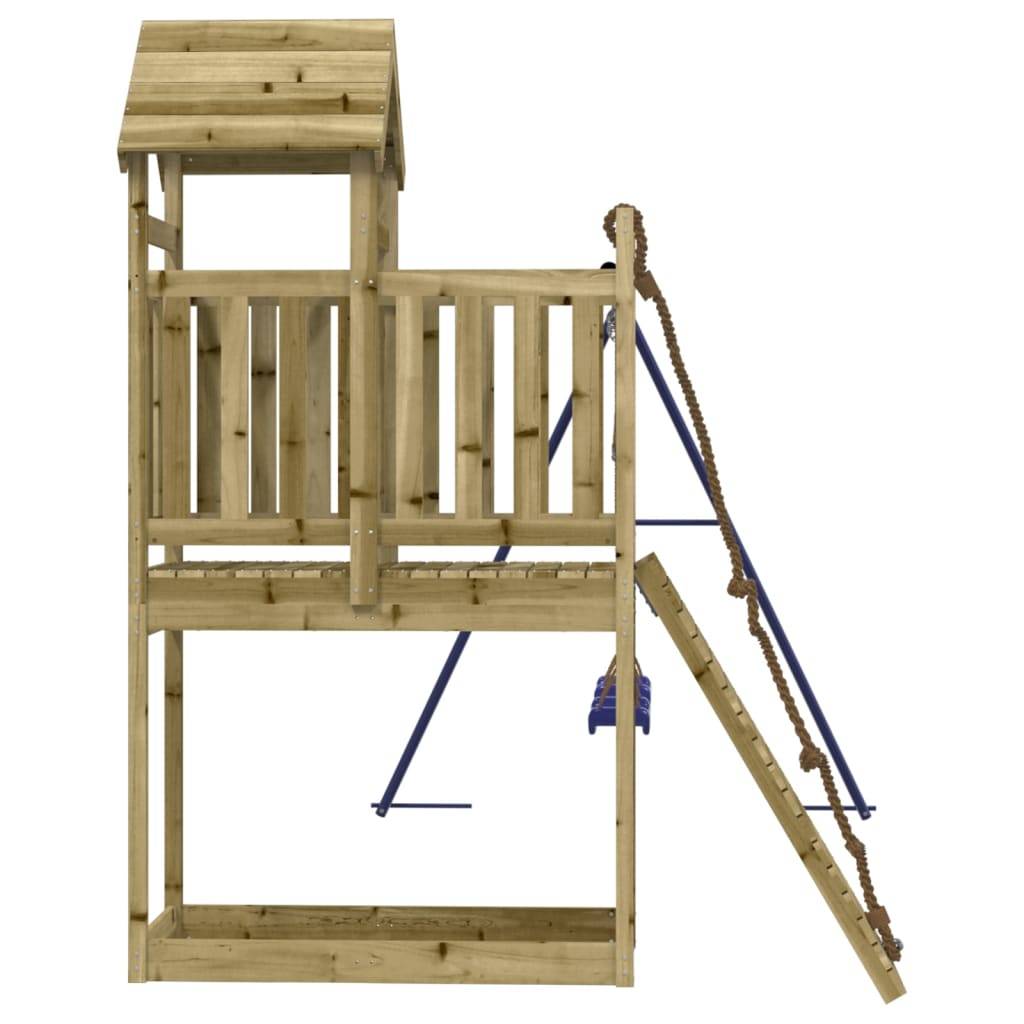 Helloshop26 - Aire de jeux d'extérieur balançoires toboggan portiques robuste jeux jardin 314 x 186 x 214 cm bois de pin imprégné - Image 4