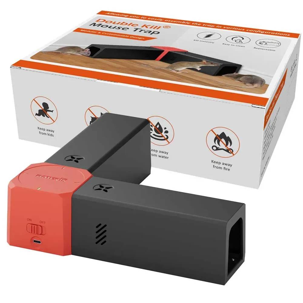 Piège à rongeurs d'angle électrique USB - 2 tunnels - 2000V - Image 1