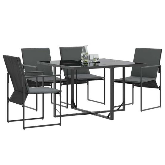 Chaise avec coussin Textilène Noir et Anthracite 59 x 50,5 x 81,5 cm - PANGIVO - Image 3