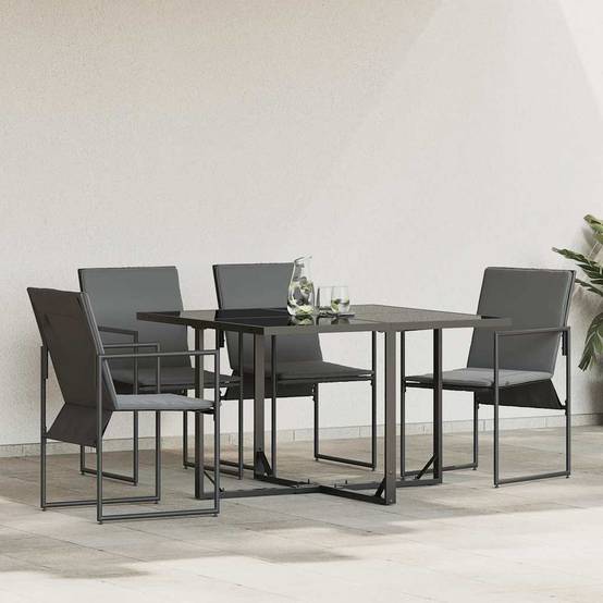 Chaise avec coussin Textilène Noir et Anthracite 59 x 50,5 x 81,5 cm - PANGIVO - Image 1