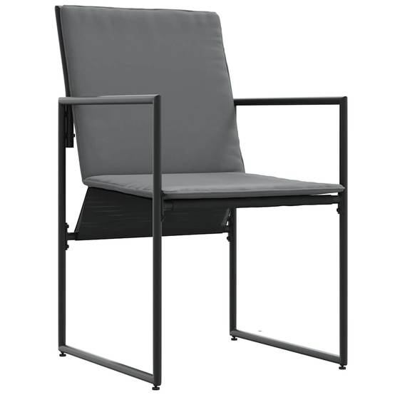 Chaise avec coussin Textilène Noir et Anthracite 59 x 50,5 x 81,5 cm - PANGIVO - Image 5