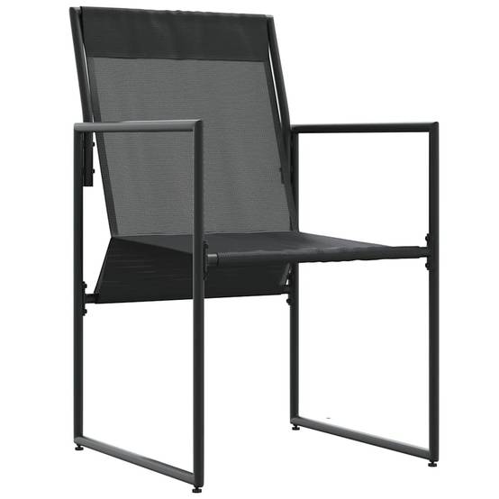 Chaise avec coussin Textilène Noir et Anthracite 59 x 50,5 x 81,5 cm - PANGIVO - Image 2