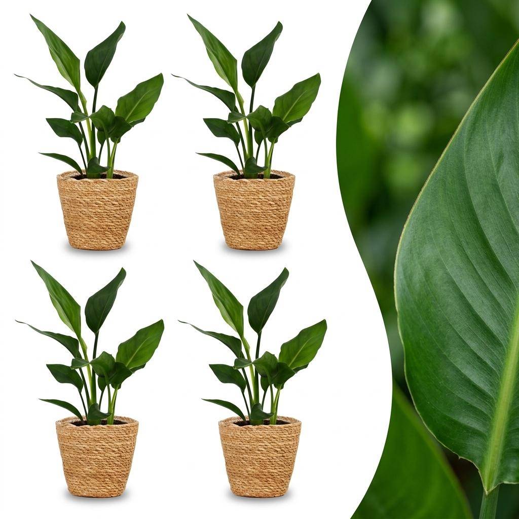 Strelitzia Reginea - Oiseau de paradis - Pot de 12cm - 4 plantes - Panier - Plantes d'intérieur - Image 1