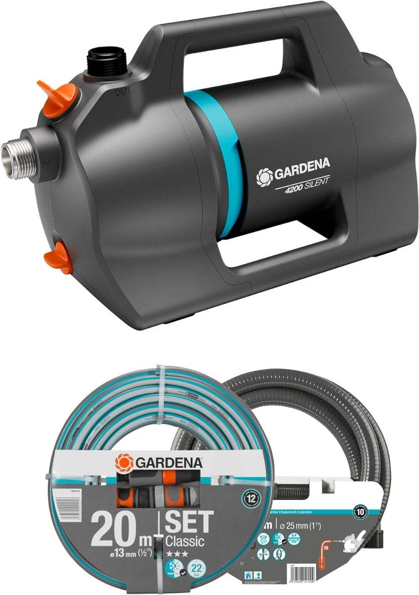 Gardena - Kit pompe d'arrosage de surface 4200 Silent - GARDENA - 9055-20 - Image 1