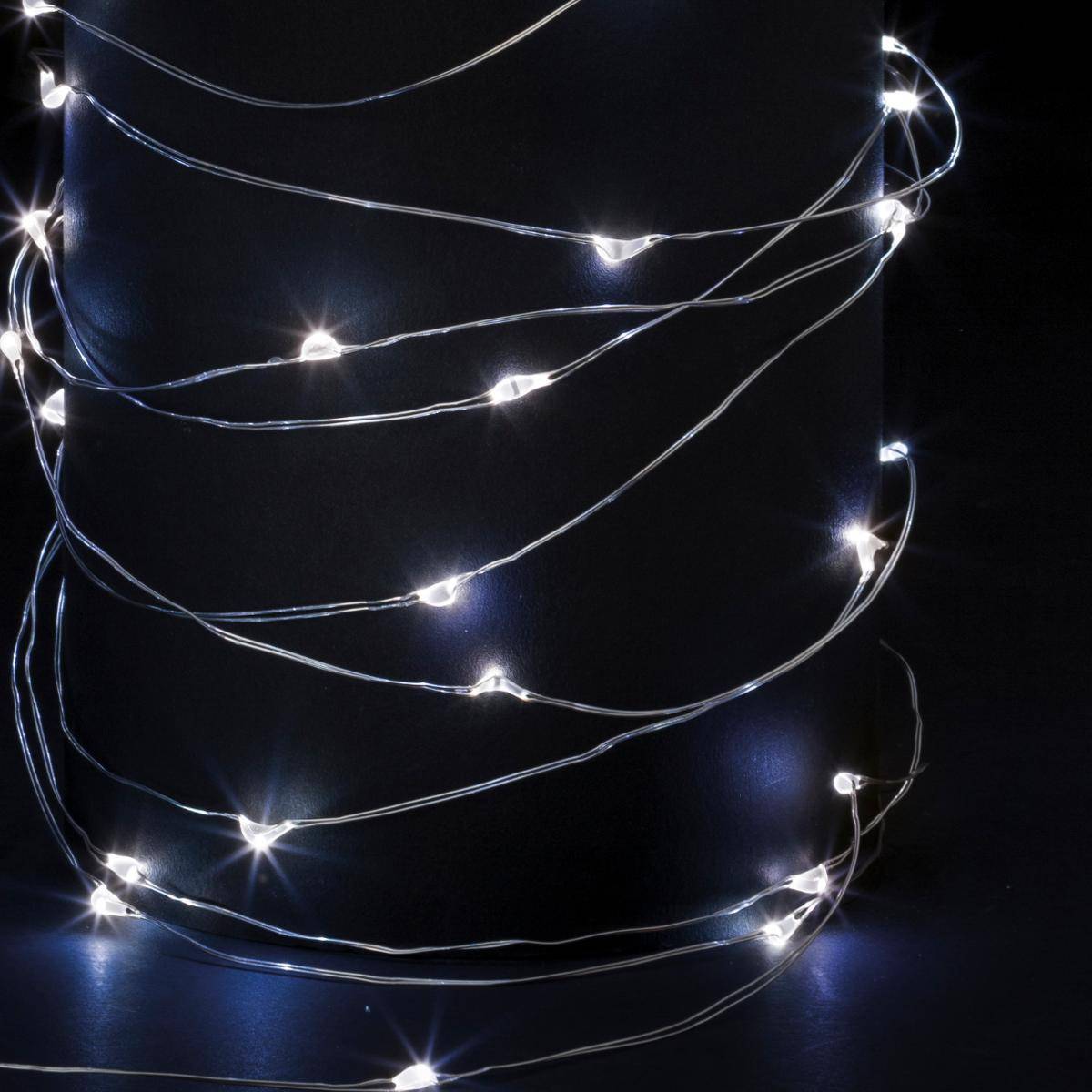 Fééric Lights & Christmas - Guirlande lumineuse intérieur 10m blanc froid 100 LED à piles FEERIC LIGHTS & CHRISTMAS - Image 2