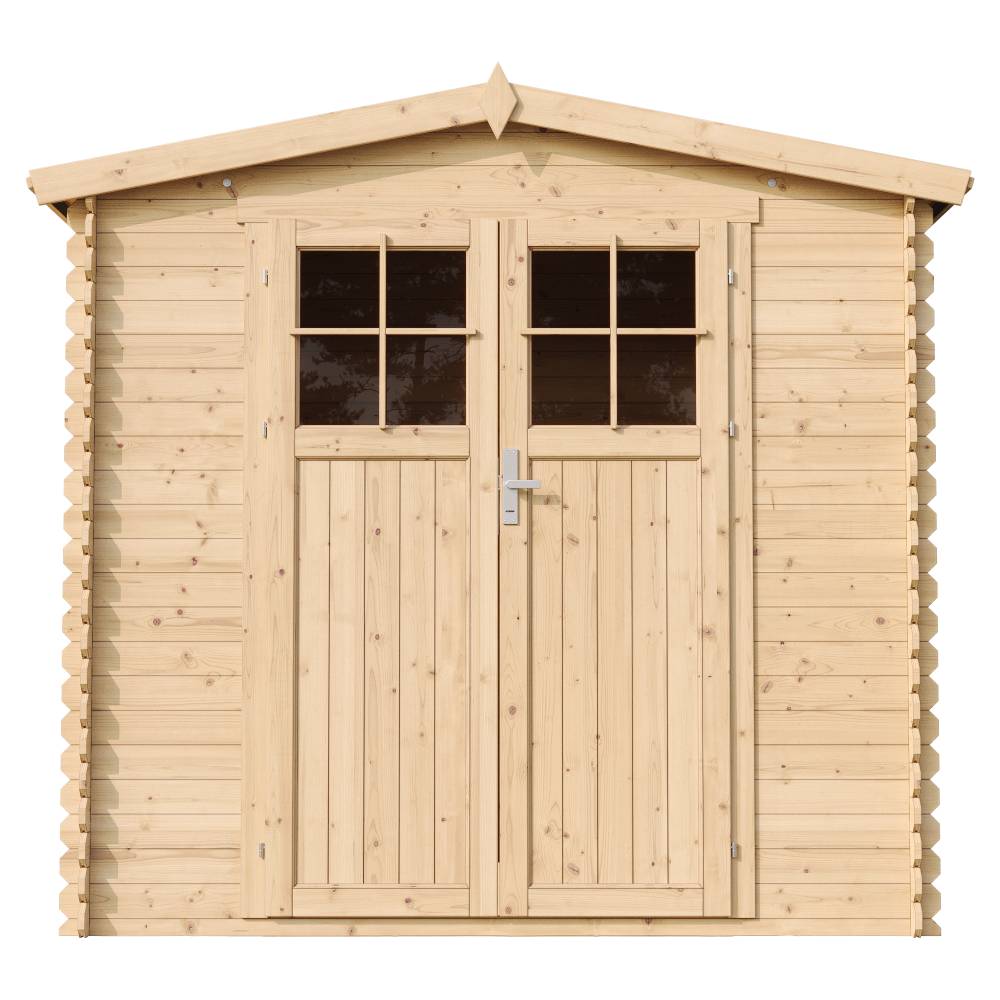 Timbela - Abri de jardin en bois I236xL226xH218 cm/ 4,33 m² avec sol traité et porte verrouillable de haute qualité - 19 mm d’épaisseur - Timbela M369F+M369G - Image 3