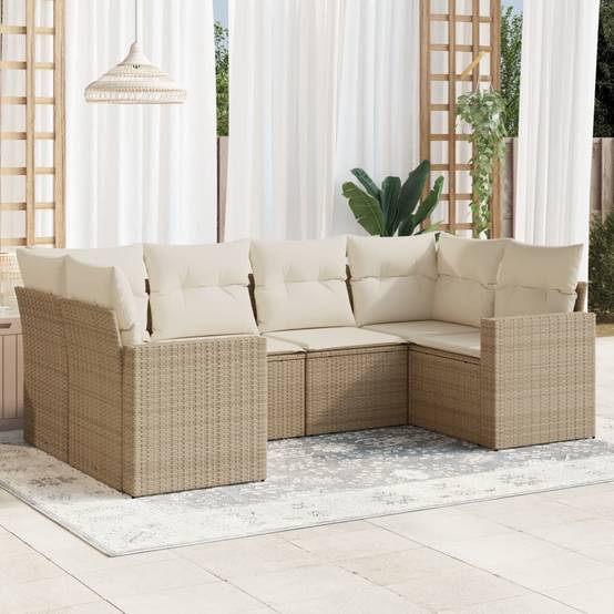 ComfortXL - Salon de jardin d'angle 6 places en résine tressée avec rangement modulable Beige – ComfortXL Outdoor Living - Image 1
