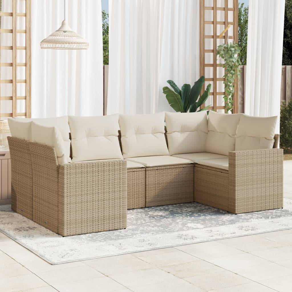 ComfortXL - Salon de jardin d'angle 6 places en résine tressée avec rangement modulable Beige – ComfortXL Outdoor Living - Image 1