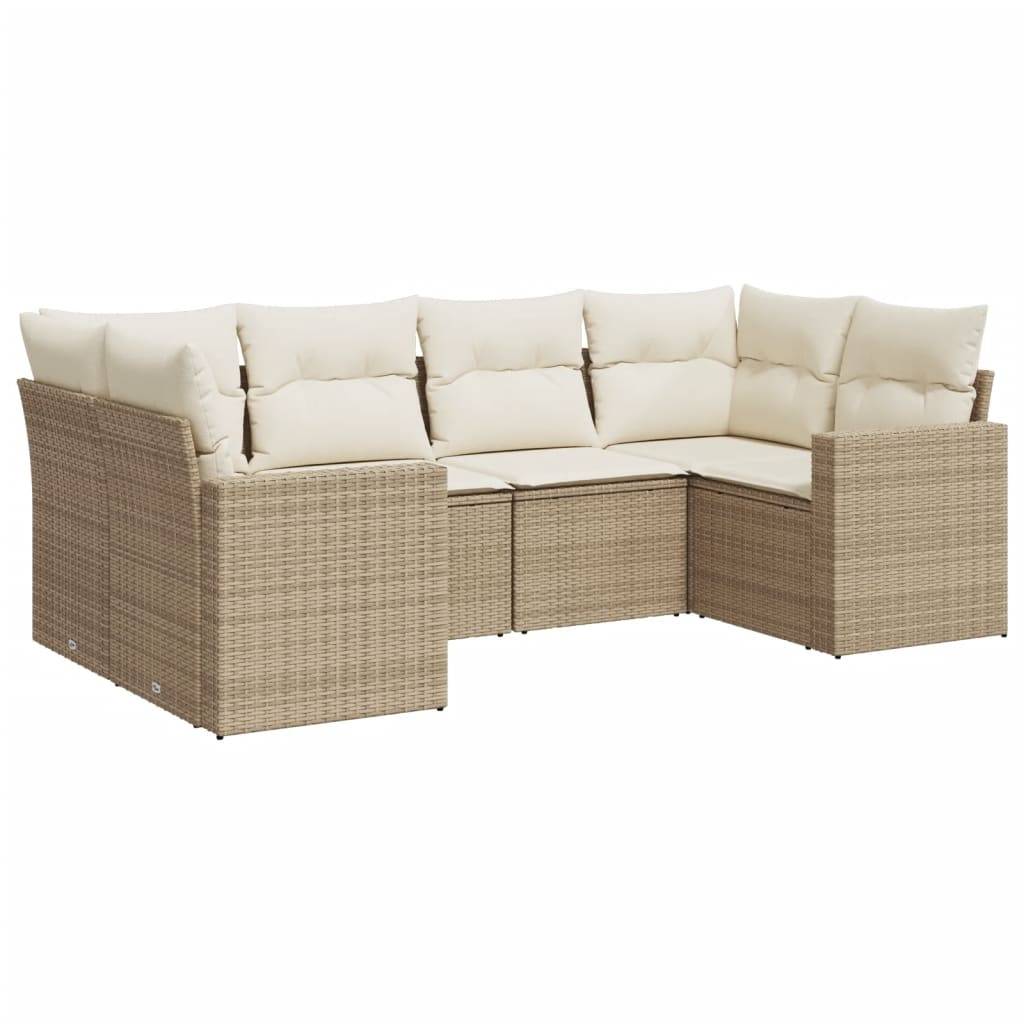 ComfortXL - Salon de jardin d'angle 6 places en résine tressée avec rangement modulable Beige – ComfortXL Outdoor Living - Image 2